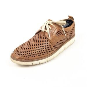 Trask Women's Lena Tan Perforated Leather Lace Up Oxford Sneaker Size 7